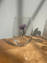 Load image into Gallery viewer, Purple Aster Wine Glass