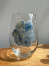 Load image into Gallery viewer, Blue Hydrangea Wine Glass

