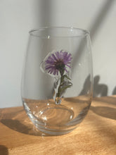 Load image into Gallery viewer, Purple Aster Wine Glass
