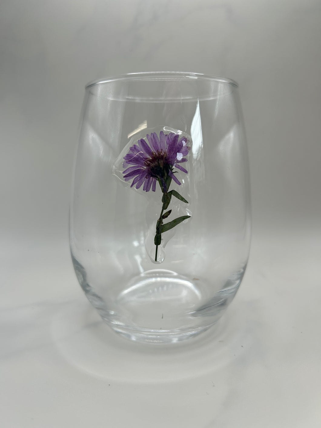 Purple Aster Wine Glass