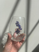 Load image into Gallery viewer, Purple Larkspur Wine Glass
