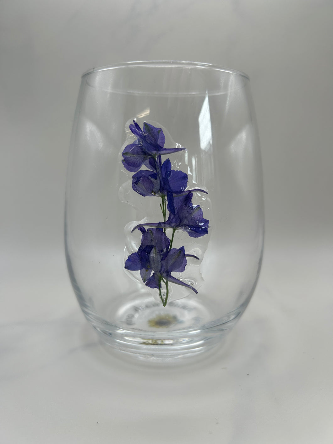 Purple Larkspur Wine Glass
